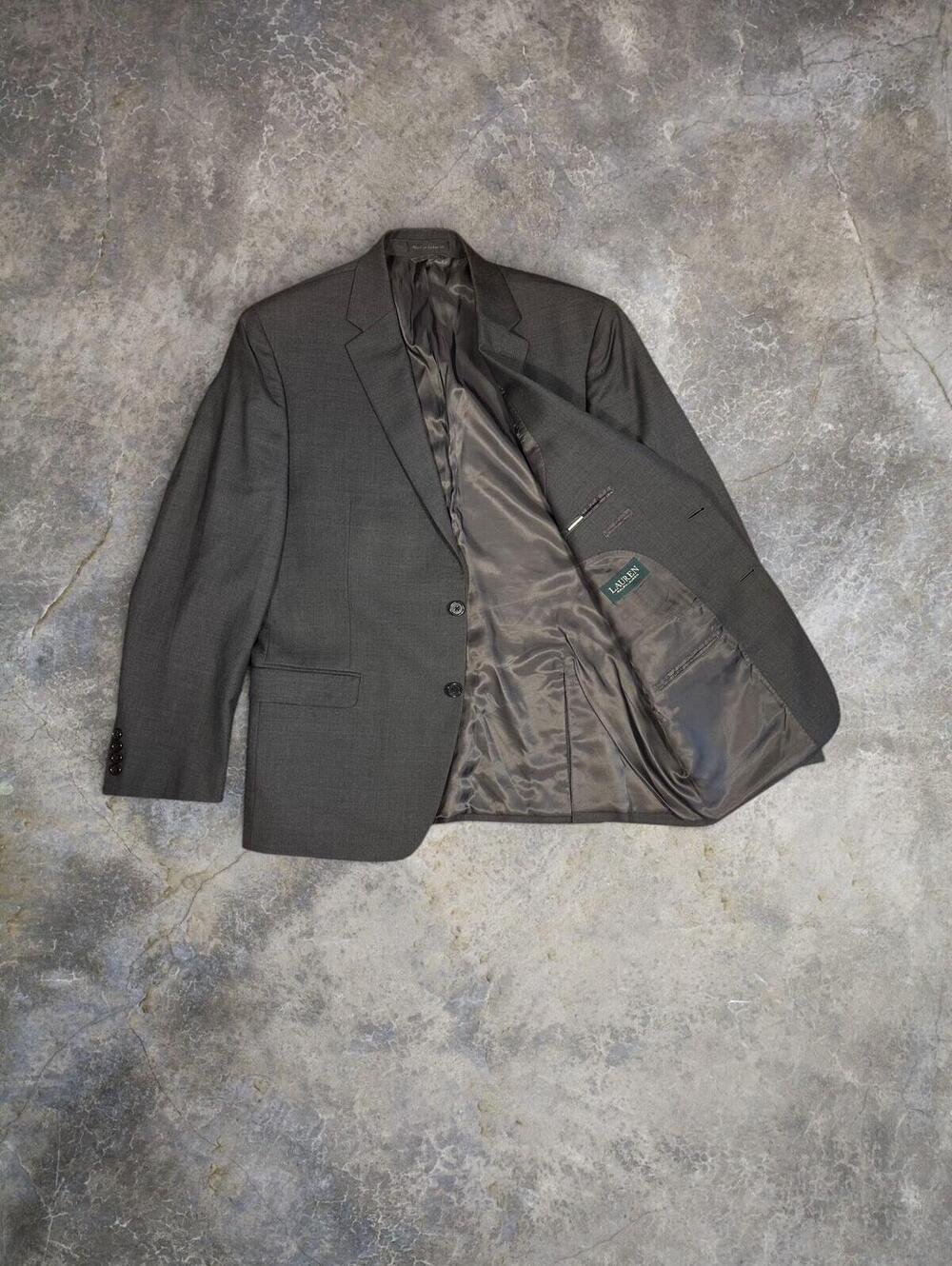 Ralph Lauren Gray Wool Natural Stretch Blazer Plaid Men's 42R